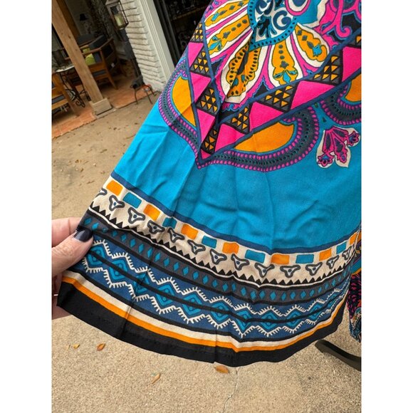 Flying Tomato Women Long Sleeve Boho Shift Dress L Cottage Core Retro Hippie 60s - Picture 8 of 9